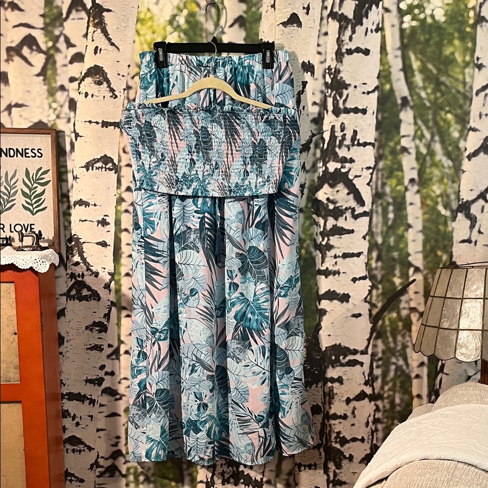 Floral Blue and Pink Women's Dress